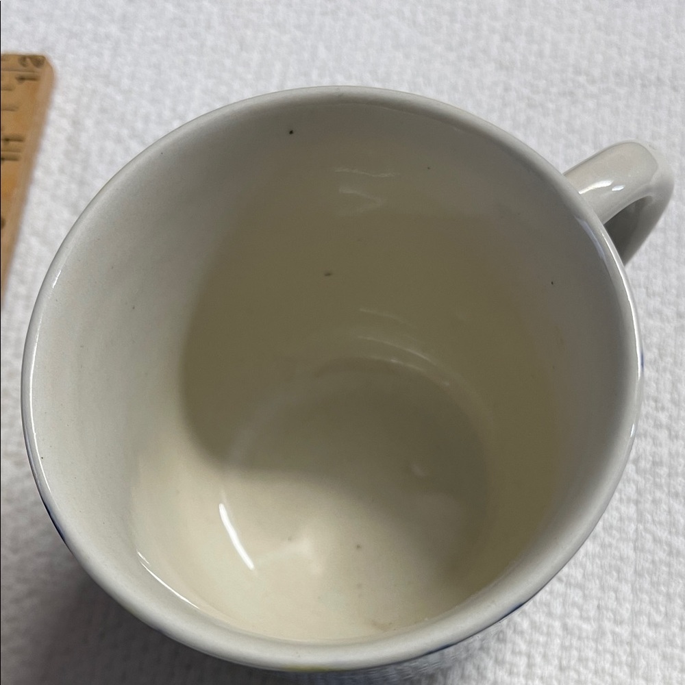 MCM Blue and Yellow Fish Pattern Cup and Saucer / oversized mug - Picture 7 of 7